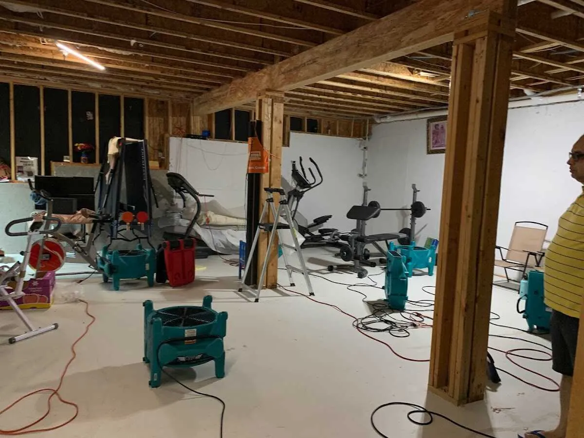 Basement drying equipment setup for Structural Drying in Knik-Fairview